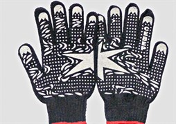 Перчатки Север, х/б с ПВХ, 7-ниточные, черные 8596