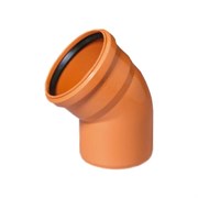 Отвод канализационный 110мм 45 градусов, наружный, полипропиленовый, оранжевый