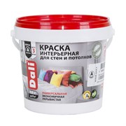Краска акриловая DALI, интерьерная, 0.9л, белоснежная, матовая 31249