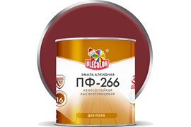 Эмаль для пола ПФ-266 OLECOLOR, алкидная, красно-коричневая, 1.9кг, глянцевая