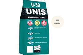 Затирка цементная UNIS U-50, для узких швов до 6мм, армированная, 1.5кг, цвет жасмин