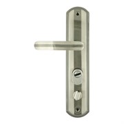 Ручка дверная НОРА-М 200(108)-68мм  на планке, правая, с вертушкой, цвет матовый никель