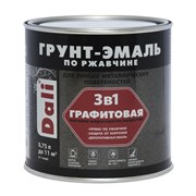 Грунт-эмаль по ржавчине DALI 3 в 1, 0.75л, серый, полуглянцевая, графитовая