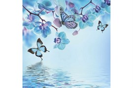 Шторка для ванной комнаты тканевая Голубая фантазия MZ-145, 180x200см, водонепроницаемая 69691