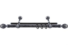 Карниз LEGRAND Валанс, 2-рядный, 1.6м, круглый для штор, черное серебро, металлический, с наконечниками