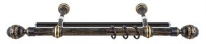 Карниз LEGRAND Валанс, 2-рядный, 1.6м, круглый для штор, черное золото, металлический, с наконечниками