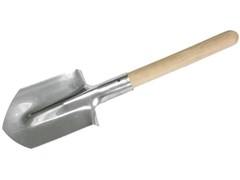 Лопата штыковая автомобильная, нержавеющая сталь 1.2мм, деревянный черенок