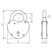 Замок навесной СТАРТ ЗВ С-2 Сердечко, розовый, сувальдный 37980