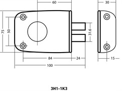 Замок накладной АЛЛЮР ЗН 1-1, цилиндровый 62285