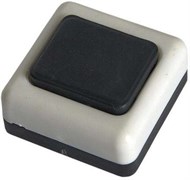 Кнопка звонка БЕЛТИЗ А1-0.4-001, белая, с черной кнопкой, пластиковая