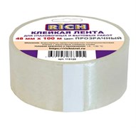 Лента клейкая (скотч) RICH 115120, 48ммx100м, упаковочная, прозрачная 27044