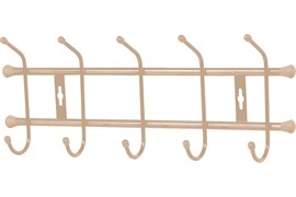 Вешалка настенная NIKA ВН5, 67х180х485мм, 5 крючков, стальная, бежевый металлик 84944