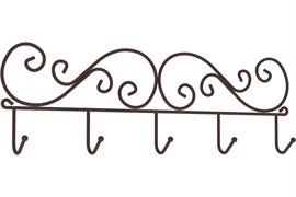 Вешалка настенная ЗМИ ВВН276К Кружева 5, 45х130х400мм, 5 крючков, стальная, коричневая 88441