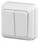 Выключатель ЭРА Intro Quadro 2-104-01, двухклавишный, накладной, белый 53958