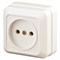 Розетка ЭРА Intro Quadro 2-201-02, одноместная, накладная, слоновая кость, без заземления 49874