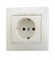 Розетка LEZARD MIRA 701-0303-122, одноместная, встраиваемая, кремовая, с заземлением 3994