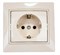 Розетка LEZARD MIRA 701-0303-122, одноместная, встраиваемая, кремовая, с заземлением 3994