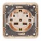 Розетка MAKEL Mimoza 25008, одноместная, встраиваемая, бежевая, с заземлением 66601 Розетка MAKEL Mimoza 25008, одноместная, встраиваемая, бежевая, с заземлением 66601