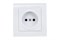 Розетка UNIVersal Бриллиант 7947625, одноместная, встраиваемая, белая, с заземлением 22452