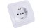 Розетка UNIVersal Валери В0028, одноместная, встраиваемая, белая, с заземлением, с защитными шторками, еврослот 15728