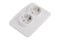 Розетка UNIVersal Валери В0128, двухместная, встраиваемая, белая, с заземлением, с защитными шторками, еврослот 15729