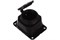 Розетка стационарная IEK Омега PKR11-016-2-K02, одноместная, 2P+PE, 16А, 250В, IP44, накладная, каучук, черный, с заземлением, с защитной крышкой 62303