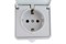 Розетка стационарная IN HOME Aqua 3112, одноместная, 16А, 250В, IP44, накладная, белый, с заземлением, полугерметичная, с защитной крышкой 49868