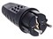 Вилка прямая UNIVersal 602227, 2Р+РЕ, 16А, 220-240В, IP44, с заземлением, каучук, черная 51060