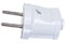 Вилка прямая UNIVersal А113, 6А, 250В, IP20, без заземления, белая 20745