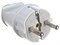 Вилка прямая ЭРА Vx2-W Б0039673, 16А, 220-230В, IP20, с заземлением, белая 62900