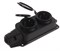 Колодка для удлинителя UNIVersal 1027, двухместная, 16А, 220-230В, IP44, однофазная, с заглушками, каучук, черная 68435