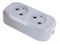 Колодка для удлинителя UNIVersal E202, двухместная, 10А, 220-230В, IP20, без заземления, АВС-пластик, белая 4084