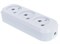 Колодка для удлинителя UNIVersal Е203, трехместная, 10А, 220В, IP20, без заземления, АВС-пластик, белая 3999