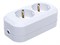 Колодка для удлинителя UNIVersal Е302, двухместная, 16А, 220В, IP20, с заземлением, АВС-пластик, белая 4083