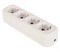 Колодка для удлинителя UNIVersal Е304, четырехместная, 16А, 220В, IP20, с заземлением, АВС-пластик, белая 4085