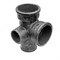 Крестовина двухплоскостная для внутренней канализации, 100/100/50, 90 градусов, левая, чугунная, черная 2563