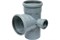 Крестовина двухплоскостная для внутренней канализации, 110/110/50, 87 градусов, правая, полипропиленовая, серая 4933