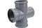 Крестовина одноплоскостная для внутренней канализации, 110/110/110, 87 градусов, полипропиленовая, серая 4930