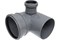 Отвод для внутренней канализации, 110мм, 45 градусов, с правым патрубком, полипропиленовый, серый 65119