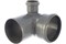 Отвод для внутренней канализации, 110мм, 90 градусов, с левым патрубком, полипропиленовый, серый 17750