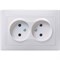 Розетка IEK ERК01-K01-10-DМ Кварта, двухместная, встраиваемая, без заземления, белая 78981