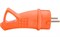Вилка прямая UNIVersal 3030, 16А, 250В, IP44, с заземлением, каучук, с ушком, оранжевая, (еврослот) 84177