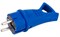 Вилка прямая UNIVersal 3040, 16А, 250В, IP44, с заземлением, каучук, с ушком, синяя, (еврослот) 84178