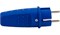Вилка прямая UNIVersal 3041, 16А, 250В, IP44, с заземлением, каучук, синяя, (еврослот) 84176