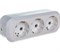 Колодка для удлинителя IONICH UNIVersal 1521, трехместная, 16А, 250В, IP20, с заземлением, белая 80228
