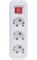 Колодка для удлинителя IONICH UNIVersal 1523, трехместная, 16А, 250В, IP20, с заземлением, с выключателем, белая 80227