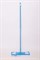 Швабра CELLTIX с насадкой из микрофибры Лапша 14x44см, ручка телескопическая окрашенный металл 120см, карманы, синяя - фото 56375